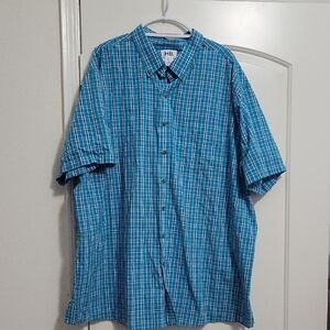 Harbor Bay DXL Teal Plaid Men's Shirt